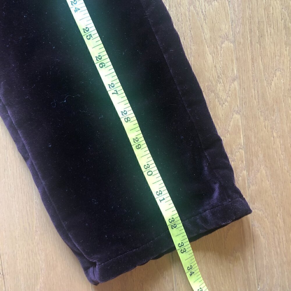 Vtg Ralph Lauren Maroon Velvet Straight Leg Pants Jeans Size 4 - Picture 9 of 10